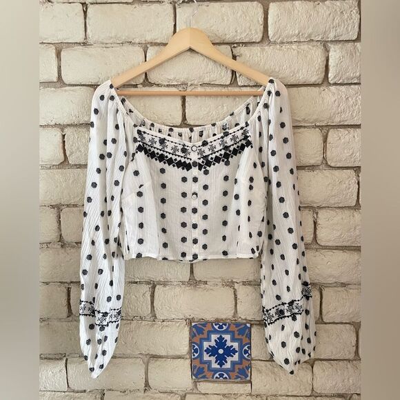 & Other Stories Black and White Polka Dot Blouse - Picture 1 of 7